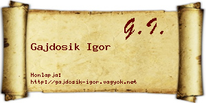 Gajdosik Igor névjegykártya